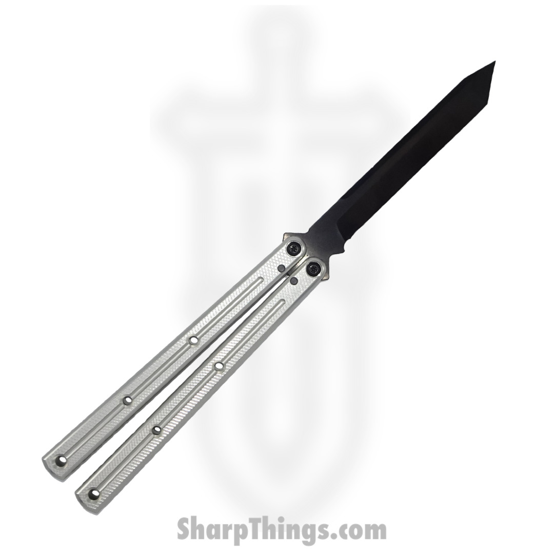 Squid Industries - Krake Raken V2.5 - Balisong Knife - Inked Tanto - Silver