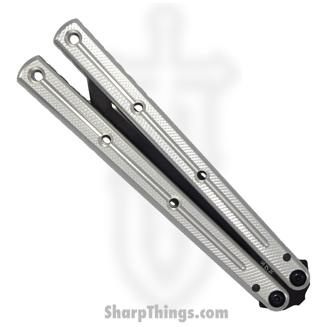 Squid Industries - Krake Raken V2.5 - Balisong Knife - Inked Tanto - Silver - Image 2
