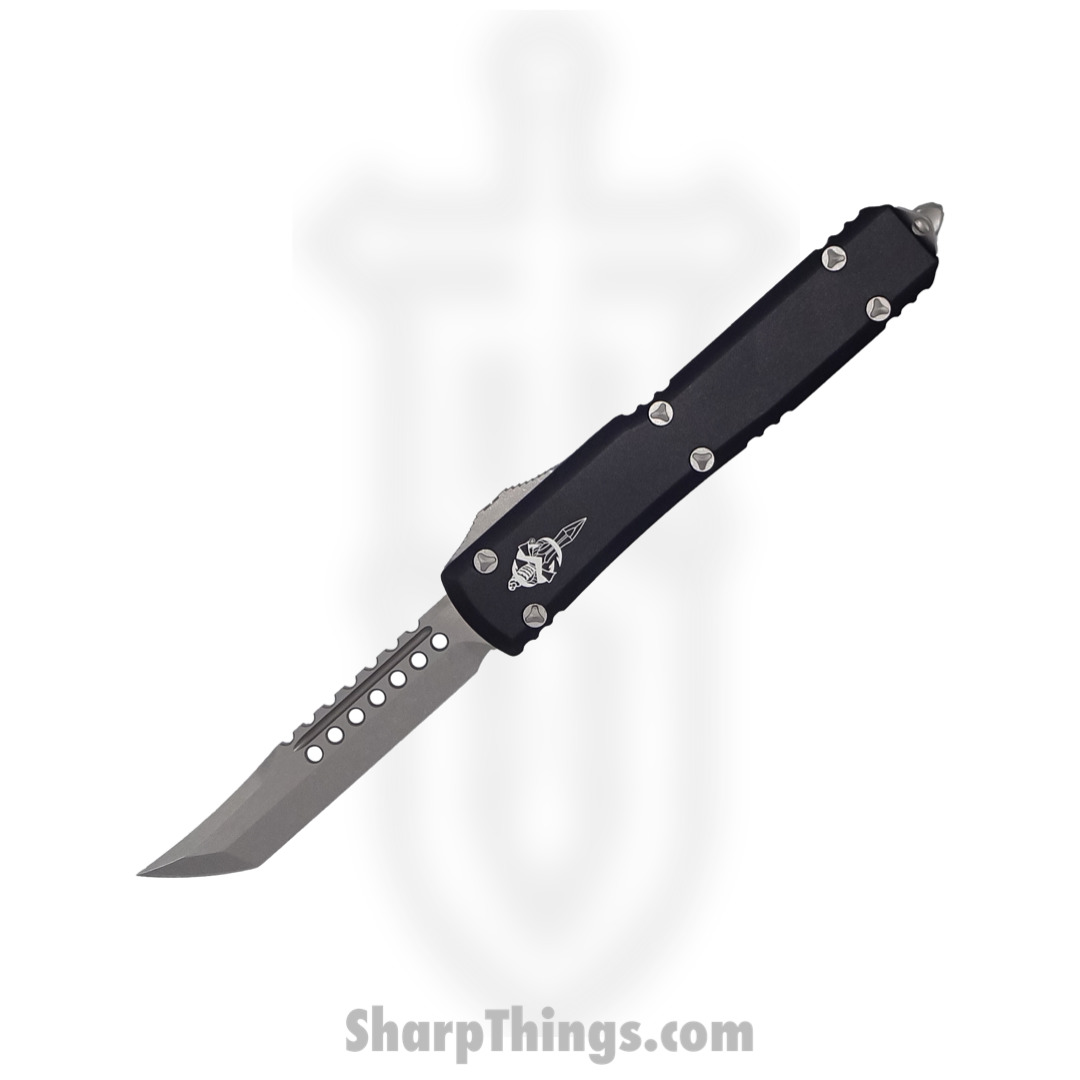 Microtech - 119-10S - Ultratech Hellhound Signature Series - OTF Auto - Elmax, M390, 204P Stonewash Tanto - 6061-T6 Aluminum - Black