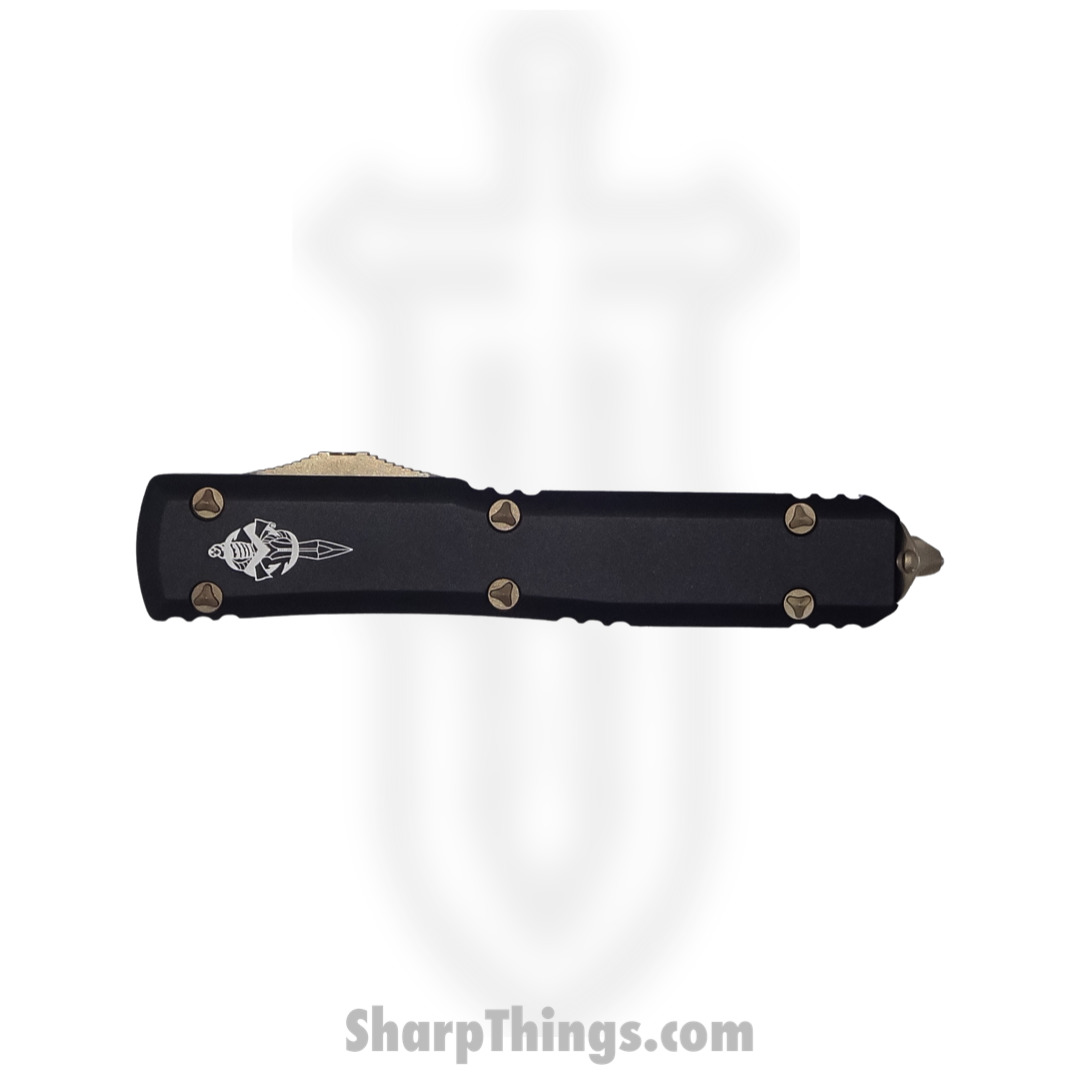 Microtech - 119-13S - Ultratech Hellhound Signature Series - OTF Auto - Elmax, M390, 204P Bronze Tanto - 6061-T6 Aluminum - Black - Image 4