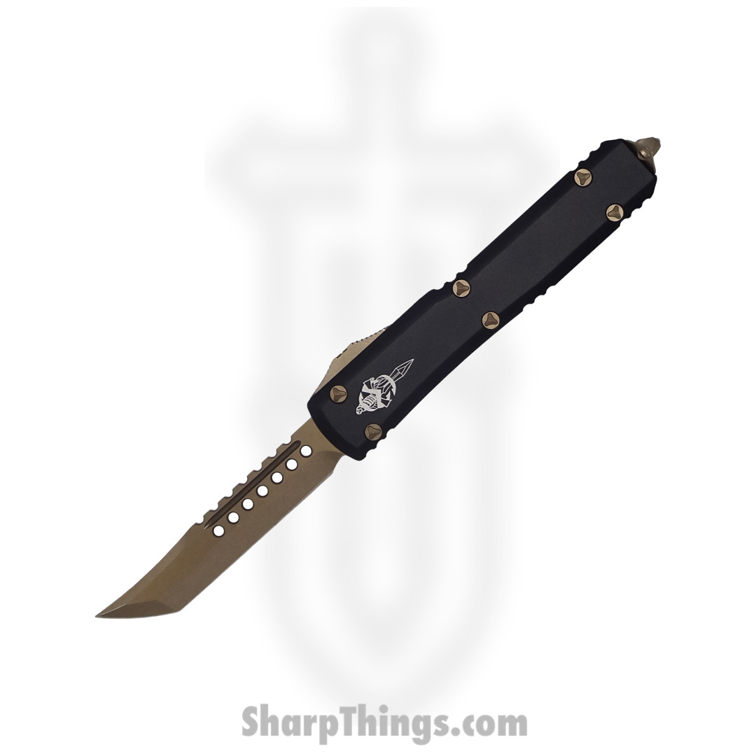 Microtech - 119-13S - Ultratech Hellhound Signature Series - OTF Auto - Elmax, M390, 204P Bronze Tanto - 6061-T6 Aluminum - Black