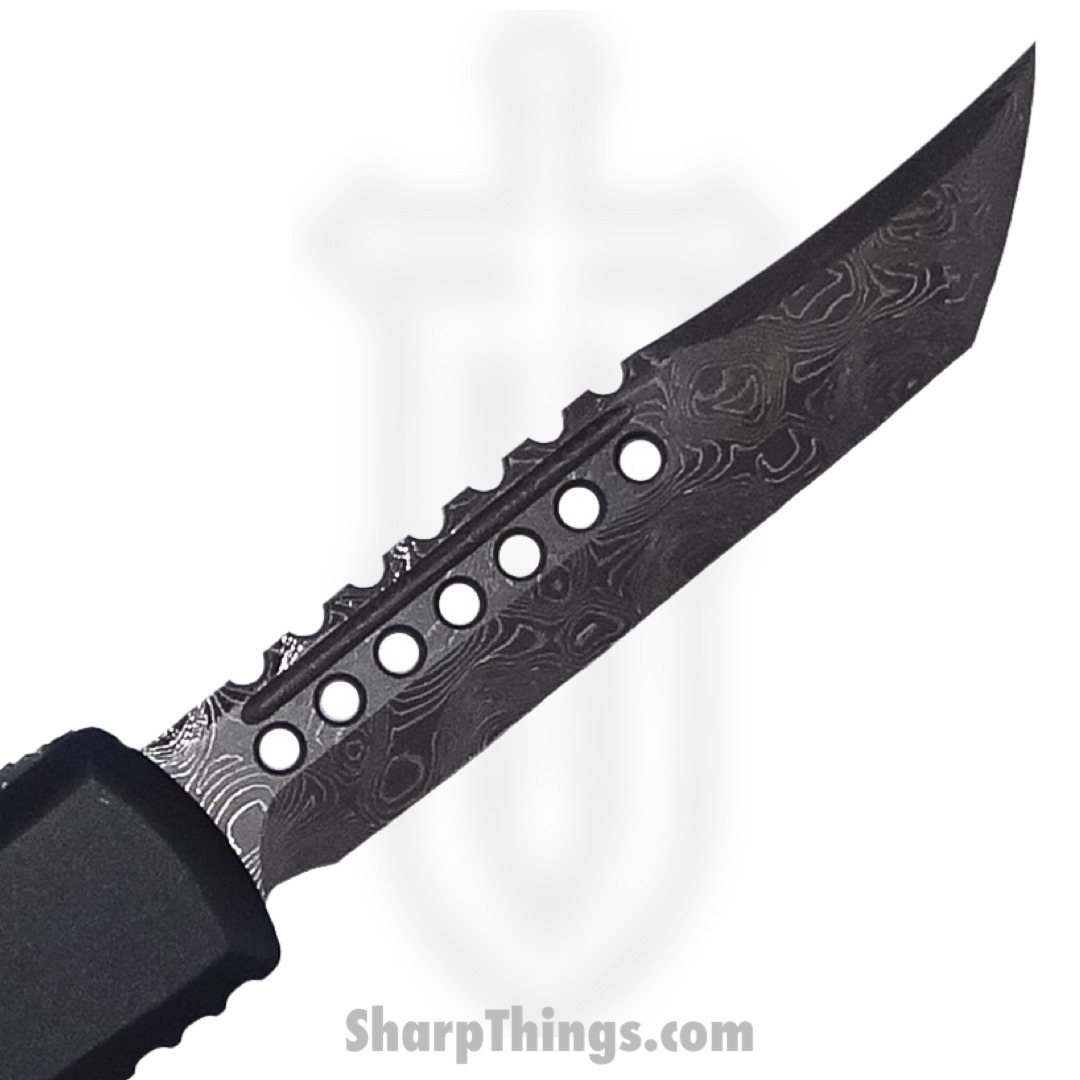 Microtech - 119-16S - Ultratech Hellhound Signature Series - OTF Auto - M390 Damascus Tanto - 6061-T6 Aluminum - Black - Image 2