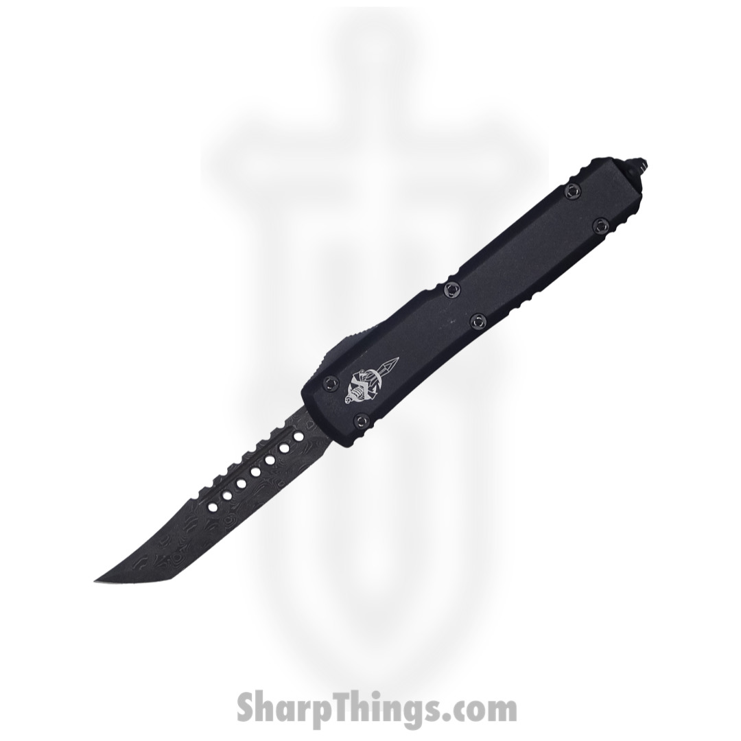 Microtech - 119-16S - Ultratech Hellhound Signature Series - OTF Auto - M390 Damascus Tanto - 6061-T6 Aluminum - Black