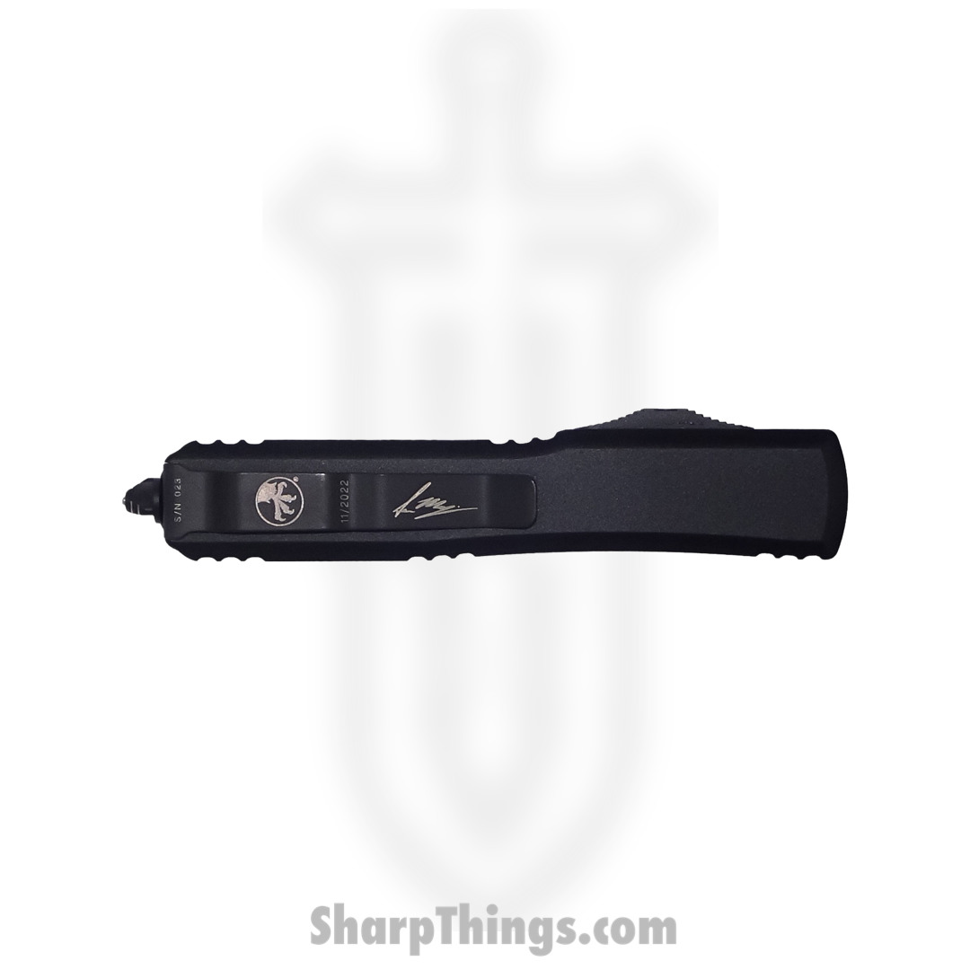Microtech - 119-16S - Ultratech Hellhound Signature Series - OTF Auto - M390 Damascus Tanto - 6061-T6 Aluminum - Black - Image 5