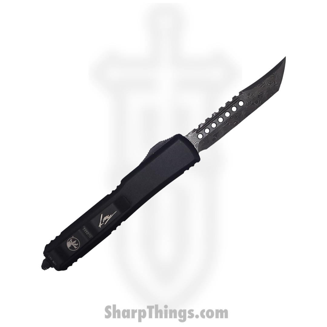 Microtech - 119-16S - Ultratech Hellhound Signature Series - OTF Auto - M390 Damascus Tanto - 6061-T6 Aluminum - Black - Image 3