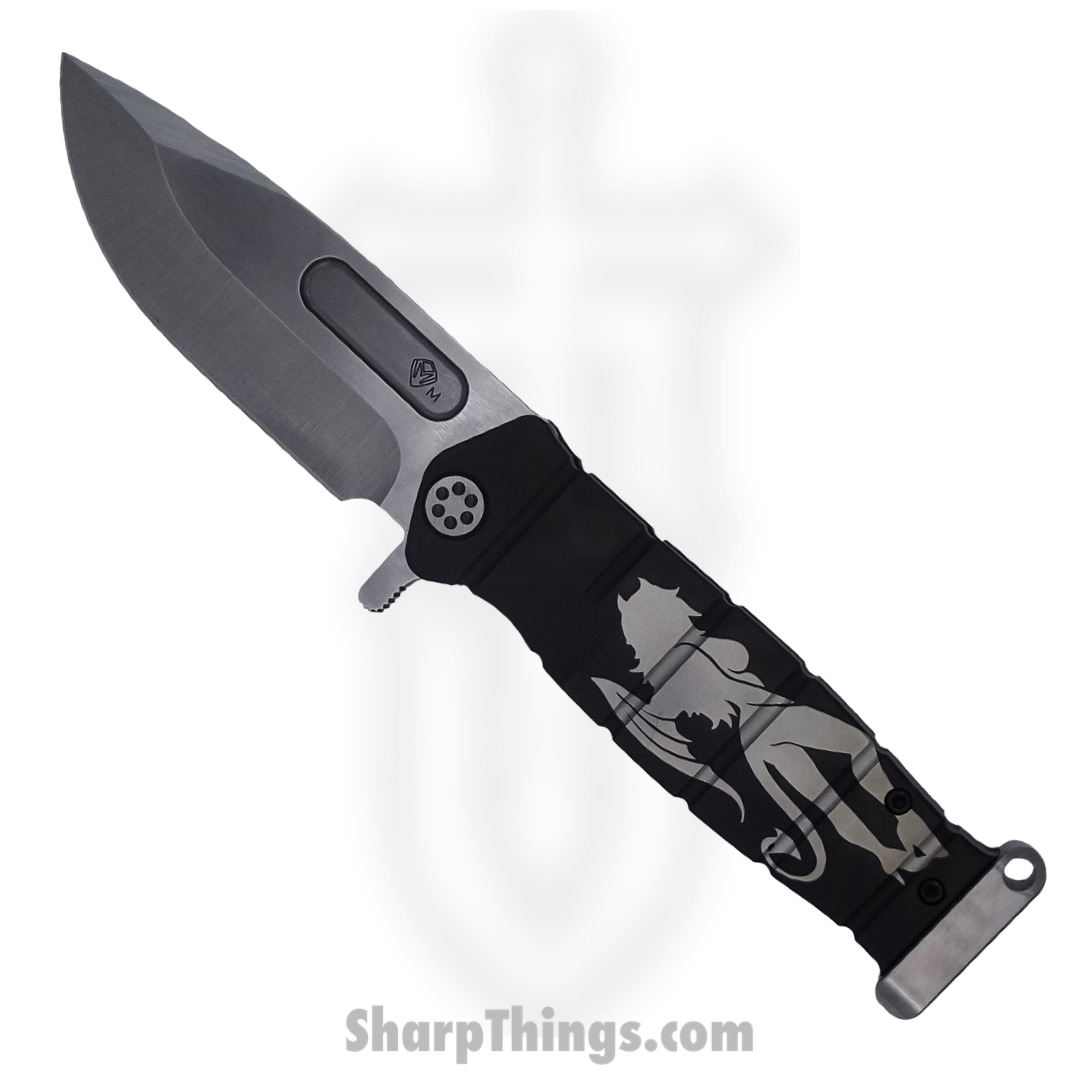 Medford Knife - MK204MTQ-30PV-TPCP-PB - USMC Fighter Flipper Knife - MagnaCut Tumbled PVD "She Devil'" - Image 4
