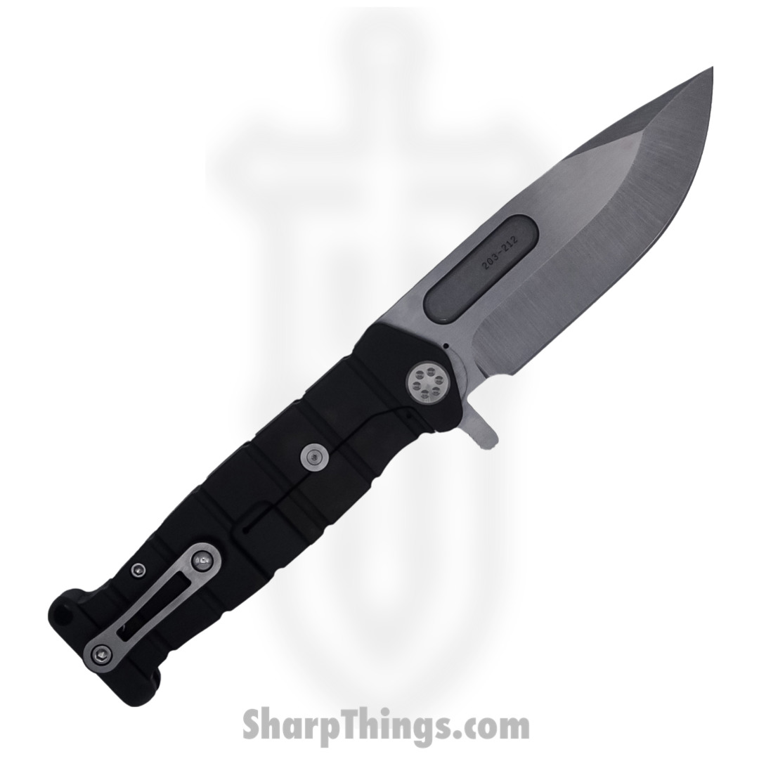 Medford Knife - MK204MTQ-30PV-TPCP-PP - USMC Fighter Flipper Knife - MagnaCut Tumbled PVD Handles - Black