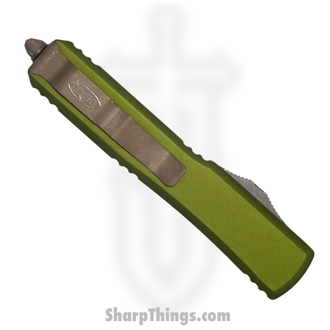 Microtech - 123-13APOD - Ultratech - OTF Auto - Elmax, M390, 204P Apocalyptic Tanto - 6061-T6 Aluminum - OD Green - Image 4