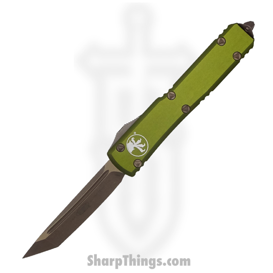 Microtech - 123-13APOD - Ultratech - OTF Auto - Elmax, M390, 204P Apocalyptic Tanto - 6061-T6 Aluminum - OD Green