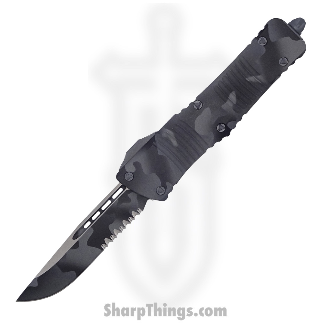 Microtech - 143-2UCS - Combat Troodon - OTF Auto - Elmax, M390, 204P Coated Drop Point - 6061-T6 Aluminum - Urban Camo