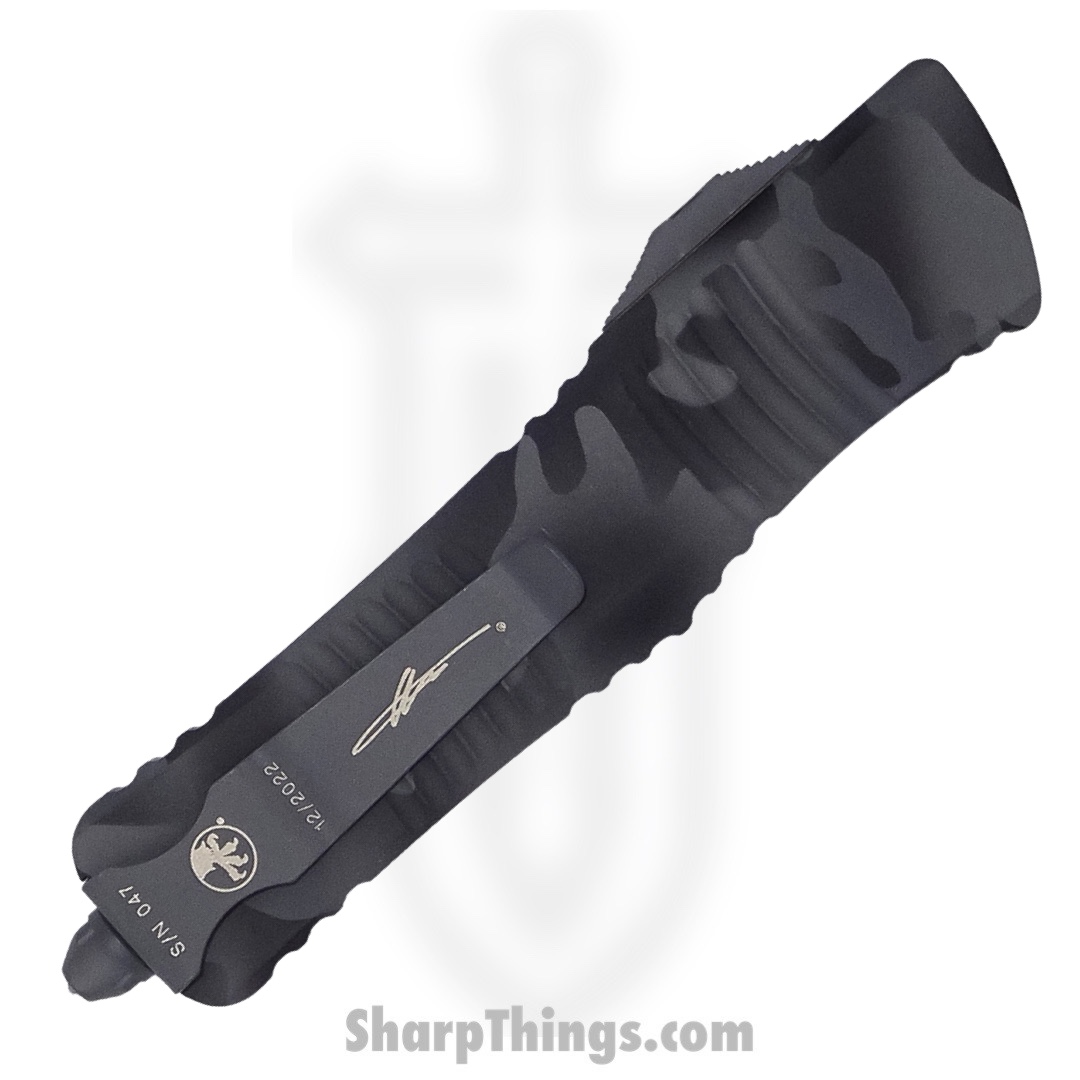 Microtech - 143-2UCS - Combat Troodon - OTF Auto - Elmax, M390, 204P Coated Drop Point - 6061-T6 Aluminum - Urban Camo - Image 3