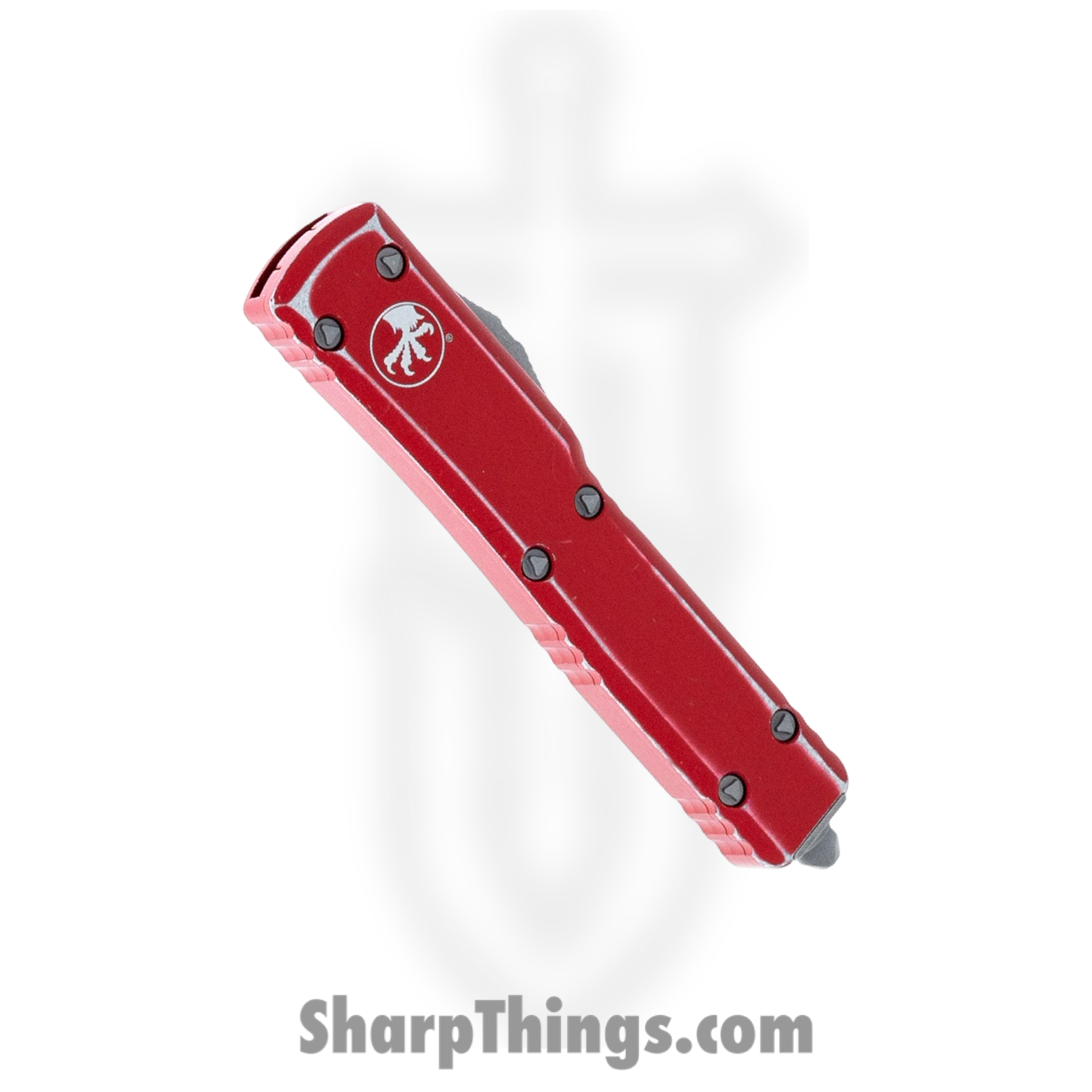Microtech - 147-10DRD - UTX-70 - OTF Auto - Elmax, M390, 204P Stonewash Dagger - 6061-T6 Aluminum - Distressed Red - Image 3