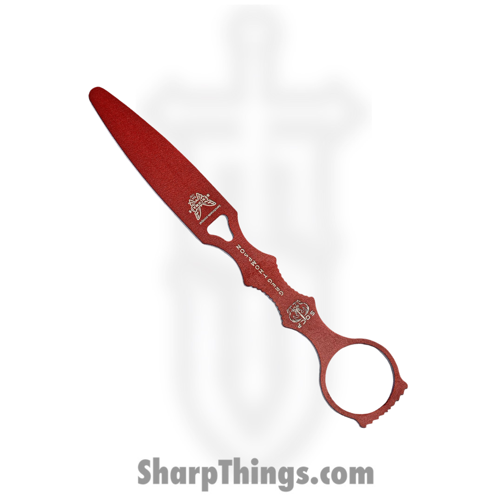 Benchmade - 176T - SOCP Skeletonized Trainer - Fixed Blade Knife - 440C SS Coated Dagger - Skeletonized - Red