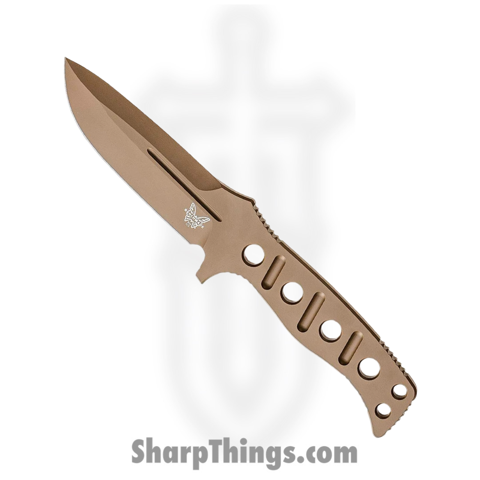 Benchmade - 375FE-1 - Adamas - Fixed Blade Knife - CPM CruWear Coated Drop Point - Skeletonized - Tan