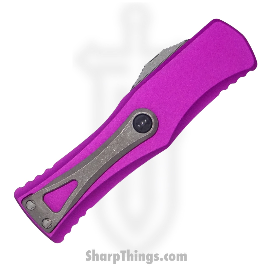 Microtech - 702-12APVI - Hera - OTF Auto - Elmax, M390, 204P Apocalyptic Dagger - 6061-T6 Aluminum - Violet - Image 4