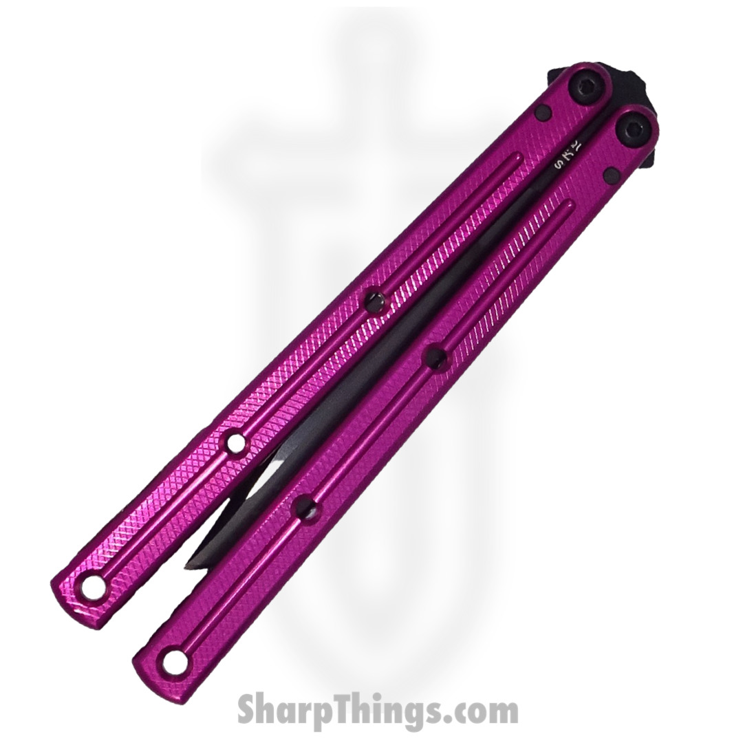 Squid Industries - Krake Raken V2.5 - Balisong Knife - Inked Bowie - Purple - Image 4
