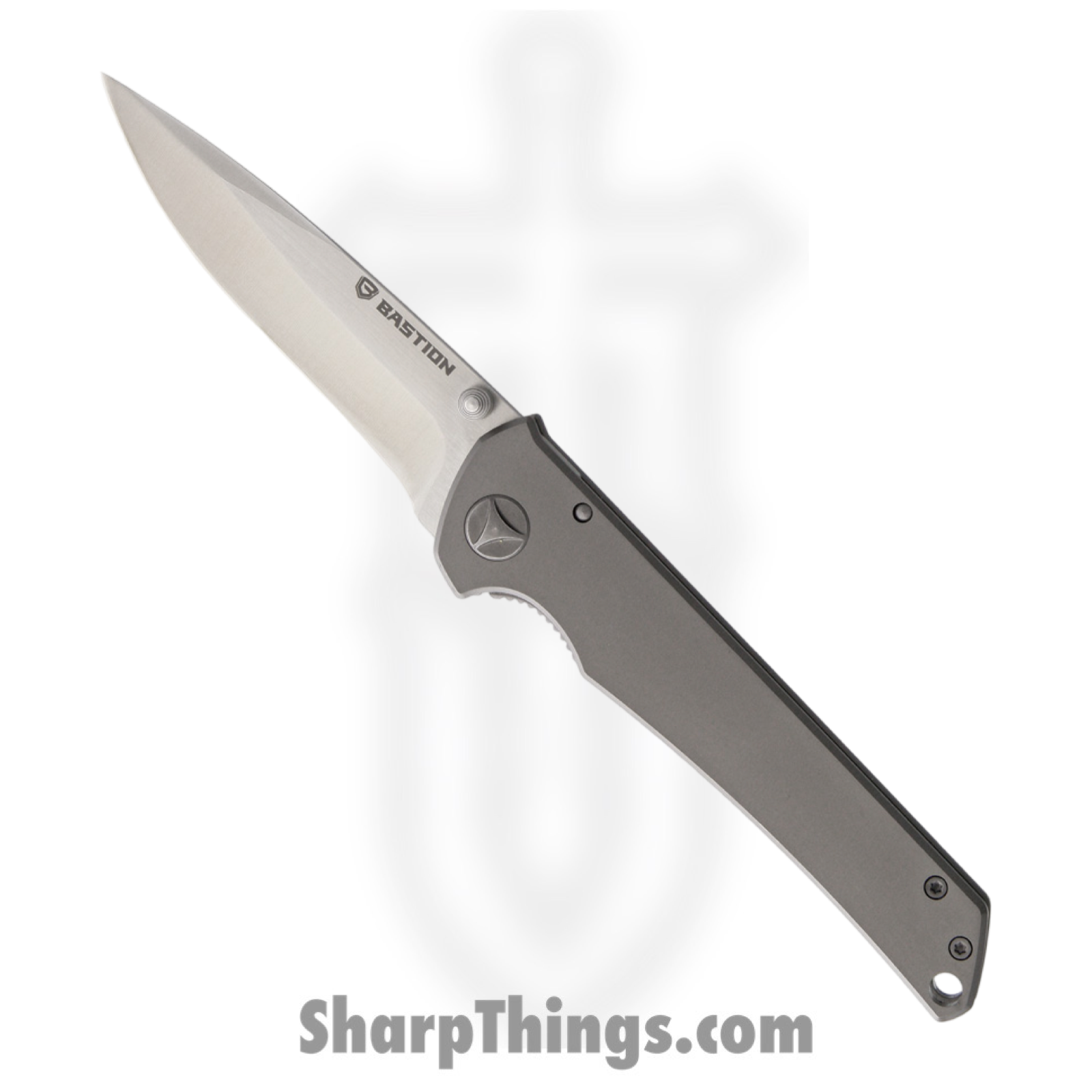 Bastion - BSTN10 - Partizan - Folding Knife - D2 Stonewash Drop Point - Titanium - Gray