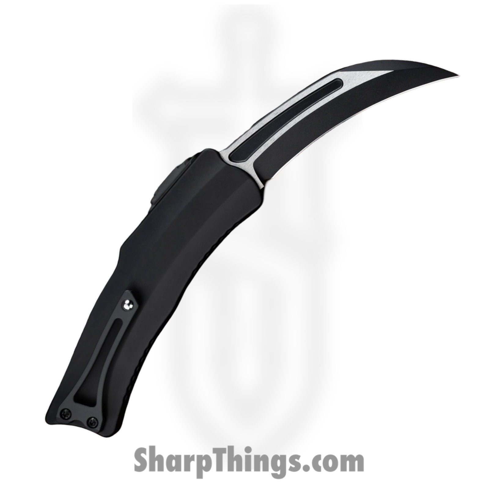 Heretic Knives - H060-10A - Roc - OTF Auto - Magnacut Two Tone Hawkbill - 6061-T6 Aluminum - Black - Image 2