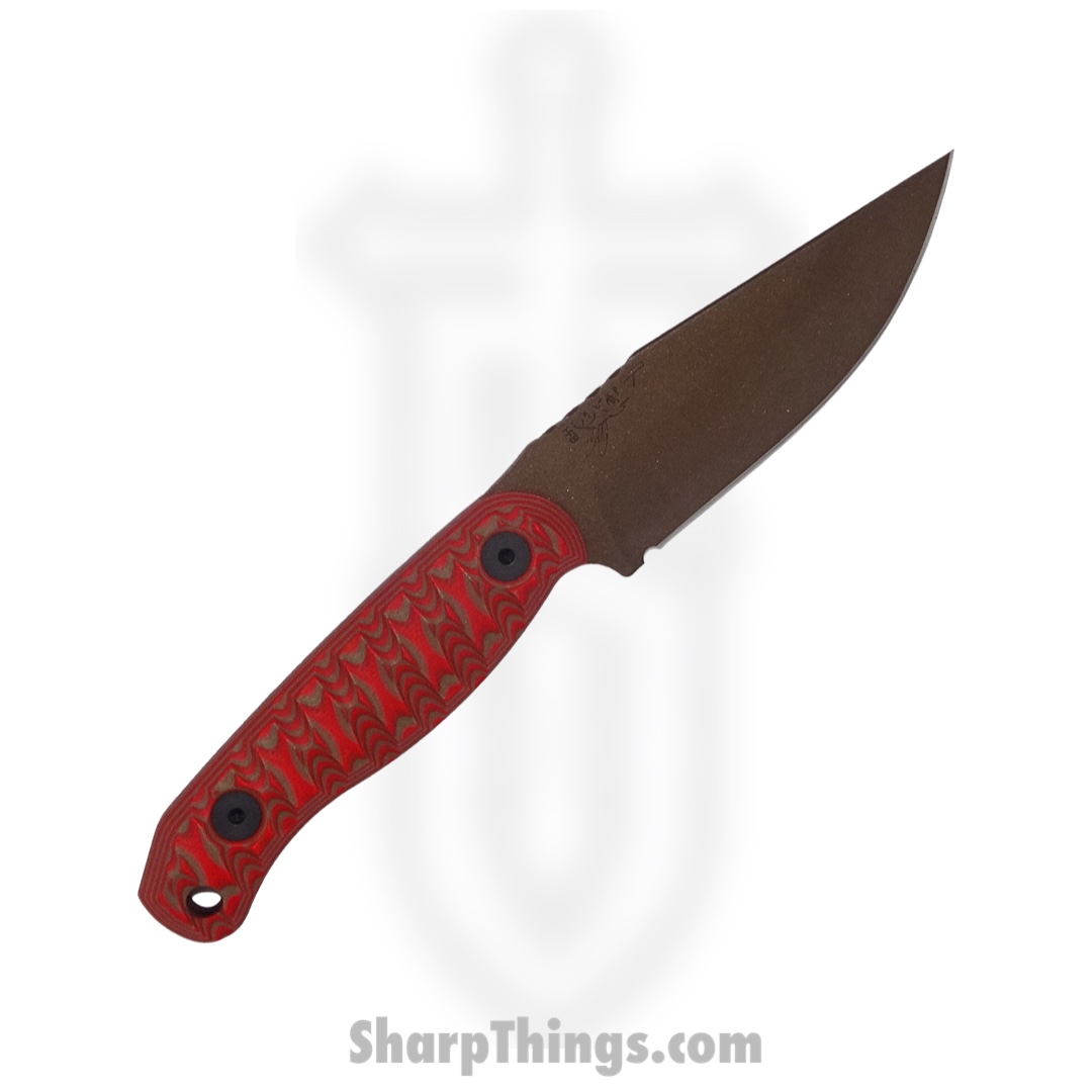 Half Face Blades - HFBFETLIGMB - Cav Jr - Fixed Blade Knife - S45VN Coated Drop Point - G10 - Red/OD Green