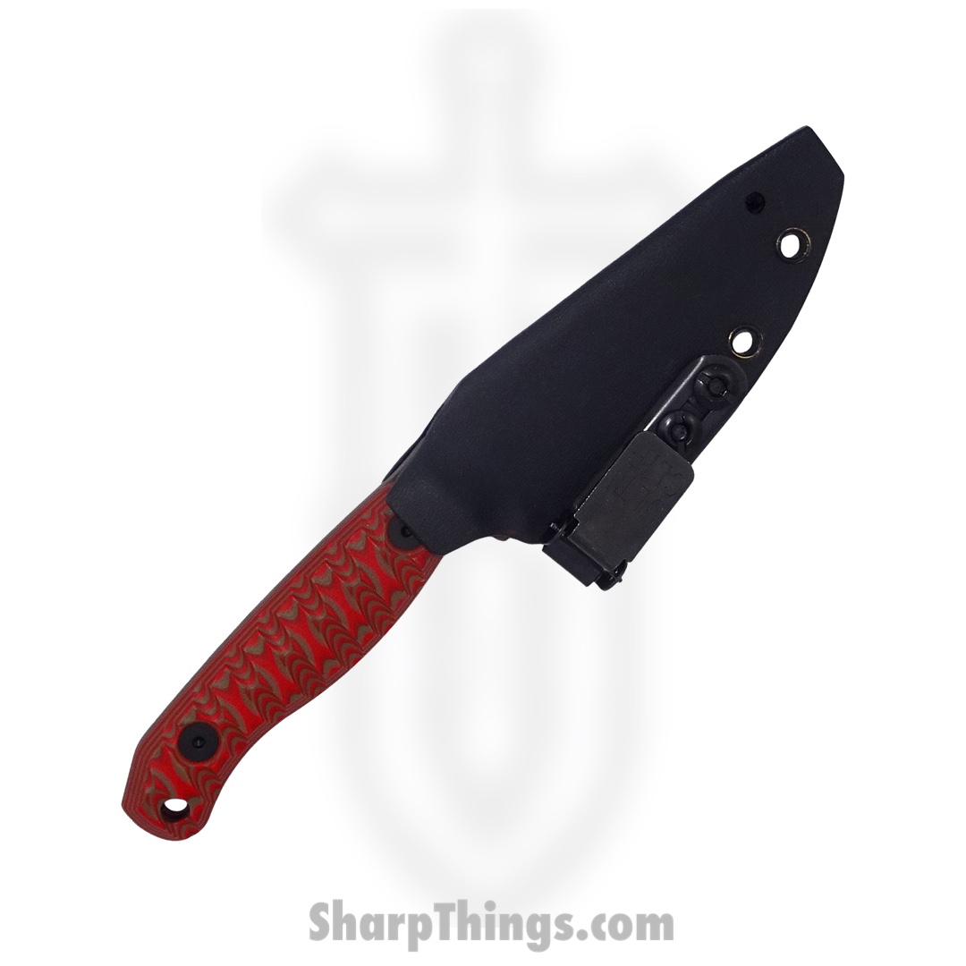 Half Face Blades - HFBFETLIGMB - Cav Jr - Fixed Blade Knife - S45VN Coated Drop Point - G10 - Red/OD Green - Image 4