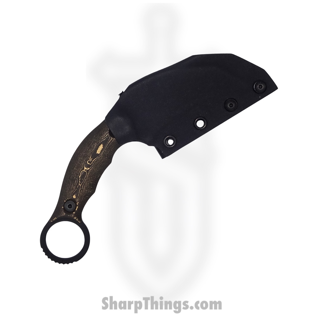 Half Face Blades - HFBKARAMBAB - Karambito - Fixed Blade Knife - S35VN Coated Karambit - Carbon Fiber - Black/Brass - Image 4