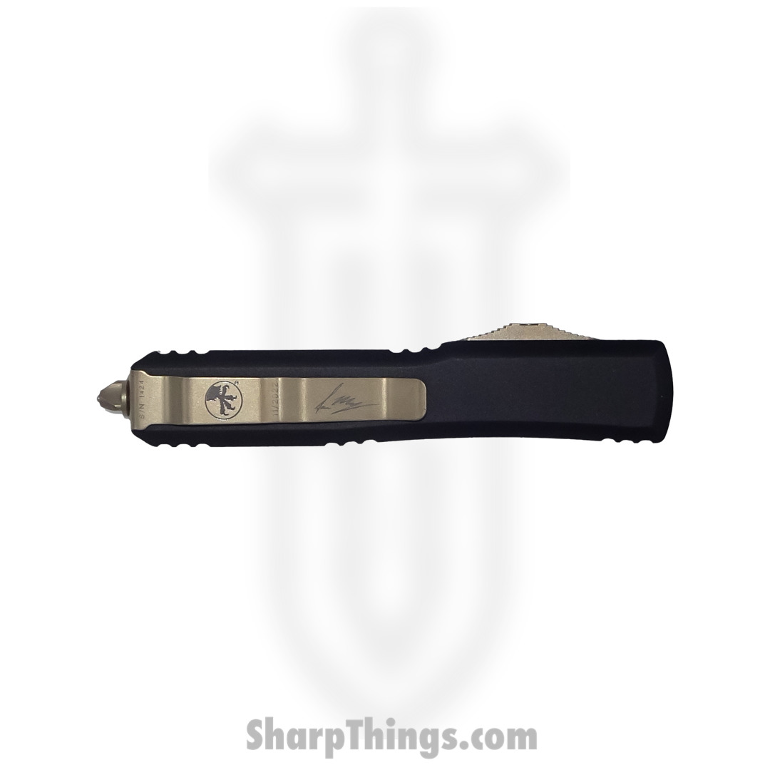 Microtech - 119-13S - Ultratech Hellhound Signature Series - OTF Auto - Elmax, M390, 204P Bronze Tanto - 6061-T6 Aluminum - Black - Image 3