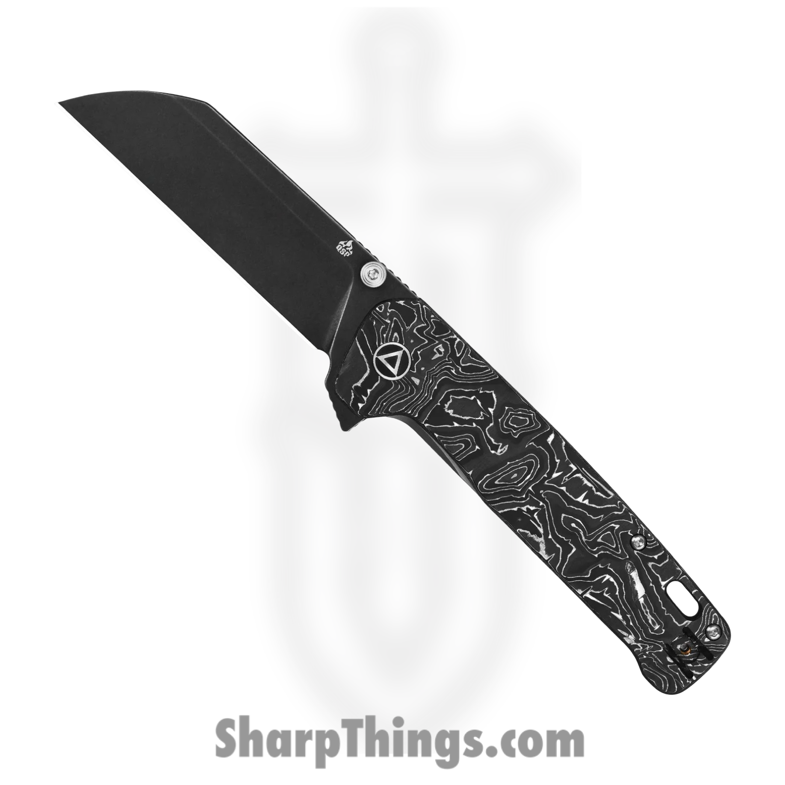 QSP - QS130XLD2 - Penguin Plus - Folding Knife - CPM-20CV Coated Sheepsfoot - Titanium/CF - Black/Silver