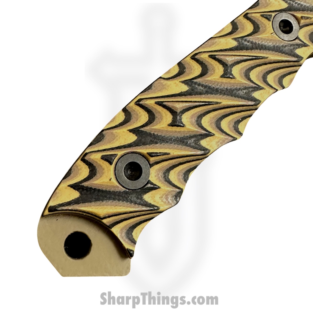 Half Face Blades - HFBDISJRFDE - Disaster Jr - Fixed Blade Knife - CPMV3 Coated Clip Point - G10 - Tan/Black - Image 4
