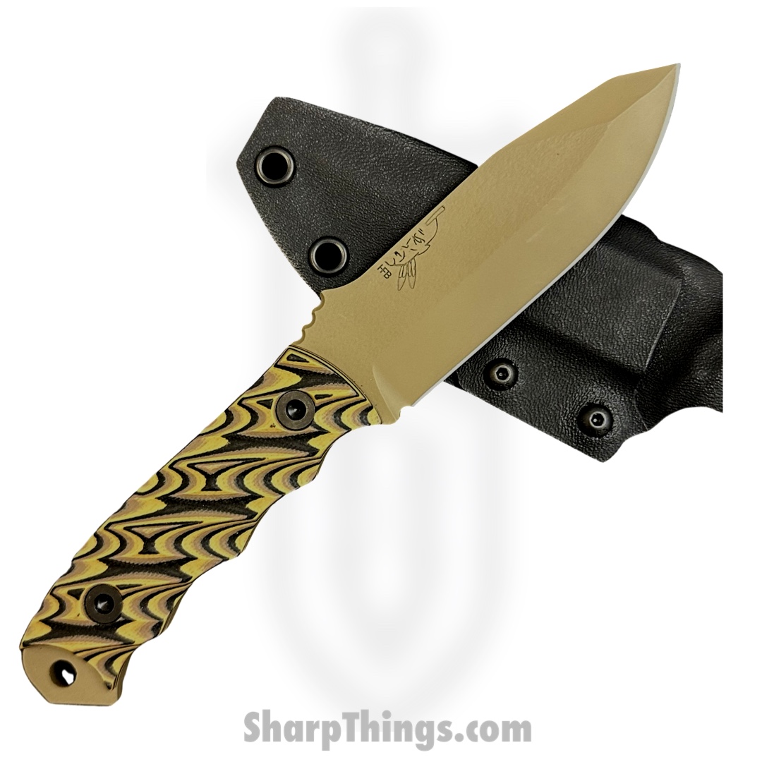Half Face Blades - HFBDISJRFDE - Disaster Jr - Fixed Blade Knife - CPMV3 Coated Clip Point - G10 - Tan/Black - Image 3