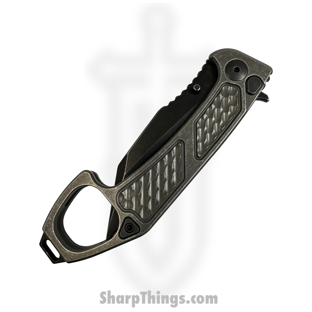 Half Face Blades - HFBSHPOS - SHPOS - Folding Knife - S45VN Coated Reverse Tanto - Titanium - Black - Image 4