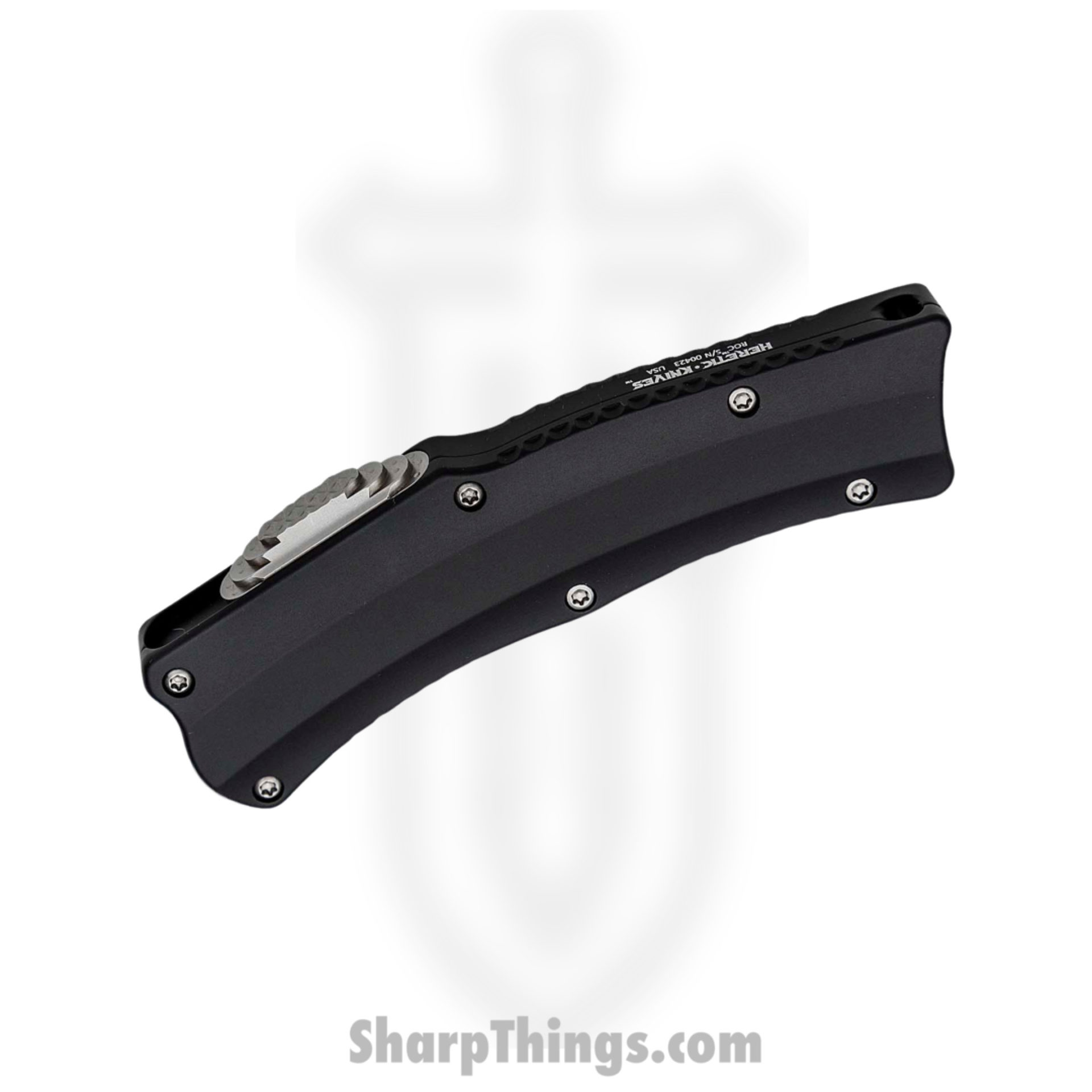 Heretic Knives - H060-2A - Roc - OTF Auto - Magnacut Stonewash Hawkbill - 6061-T6 Aluminum - Black - Image 4