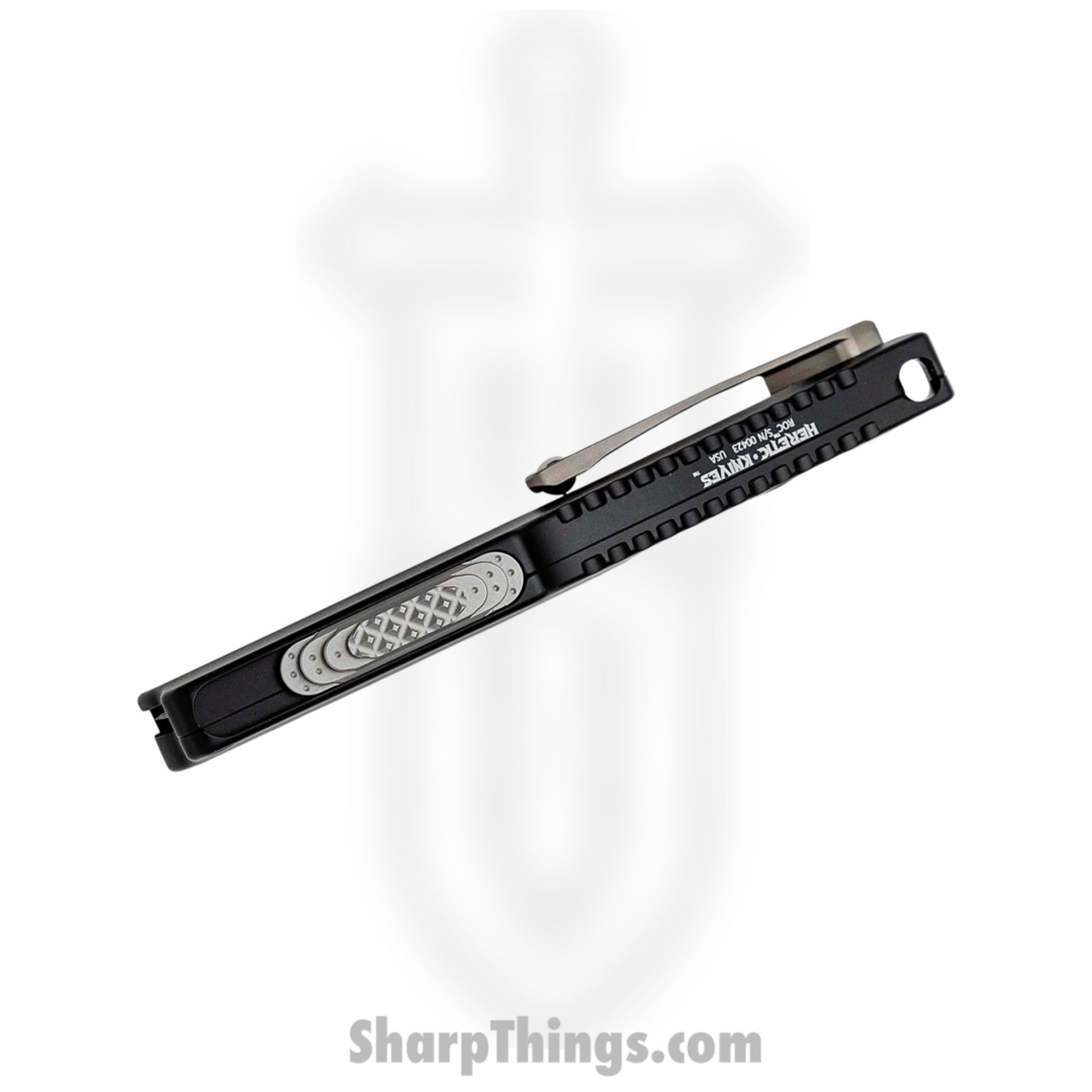Heretic Knives - H060-2A - Roc - OTF Auto - Magnacut Stonewash Hawkbill - 6061-T6 Aluminum - Black - Image 2