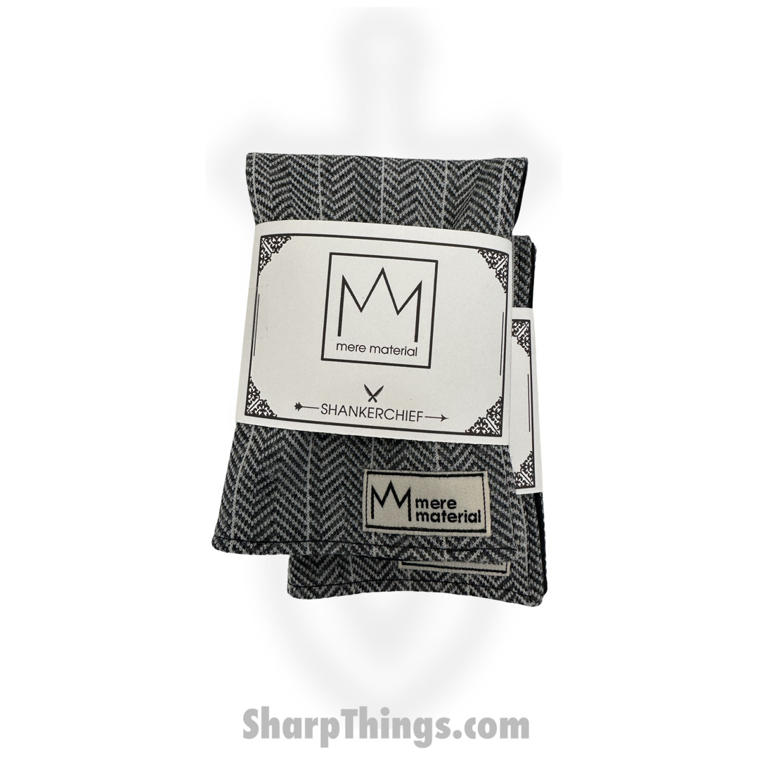 Mere Material Shankerchief - MM0020 - Handmade Handkerchief - Gray Herringbone