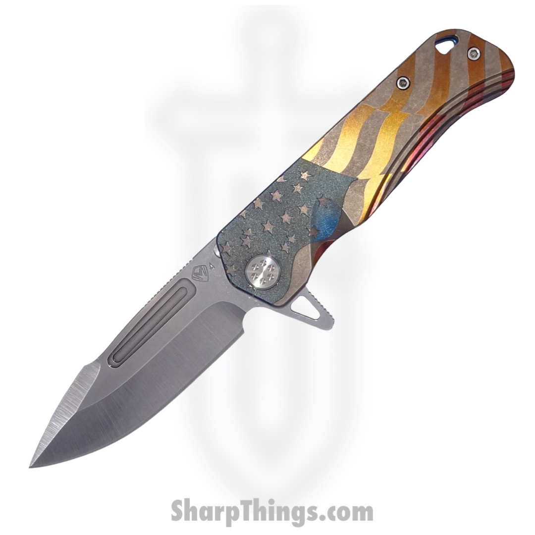 Medford Knife - MK2004TQ-37A2-TSCS-Q4 - Proxima - S45VN Tumbled - Blue "Full Color American Flag"