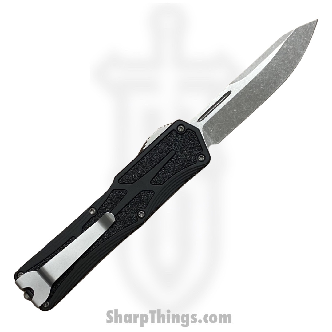 Heretic Knives - H039-2A - Colossus - OTF Auto - Magnacut Stonewash Clip Point - Aluminum/Traction Inlay - Black - Image 2