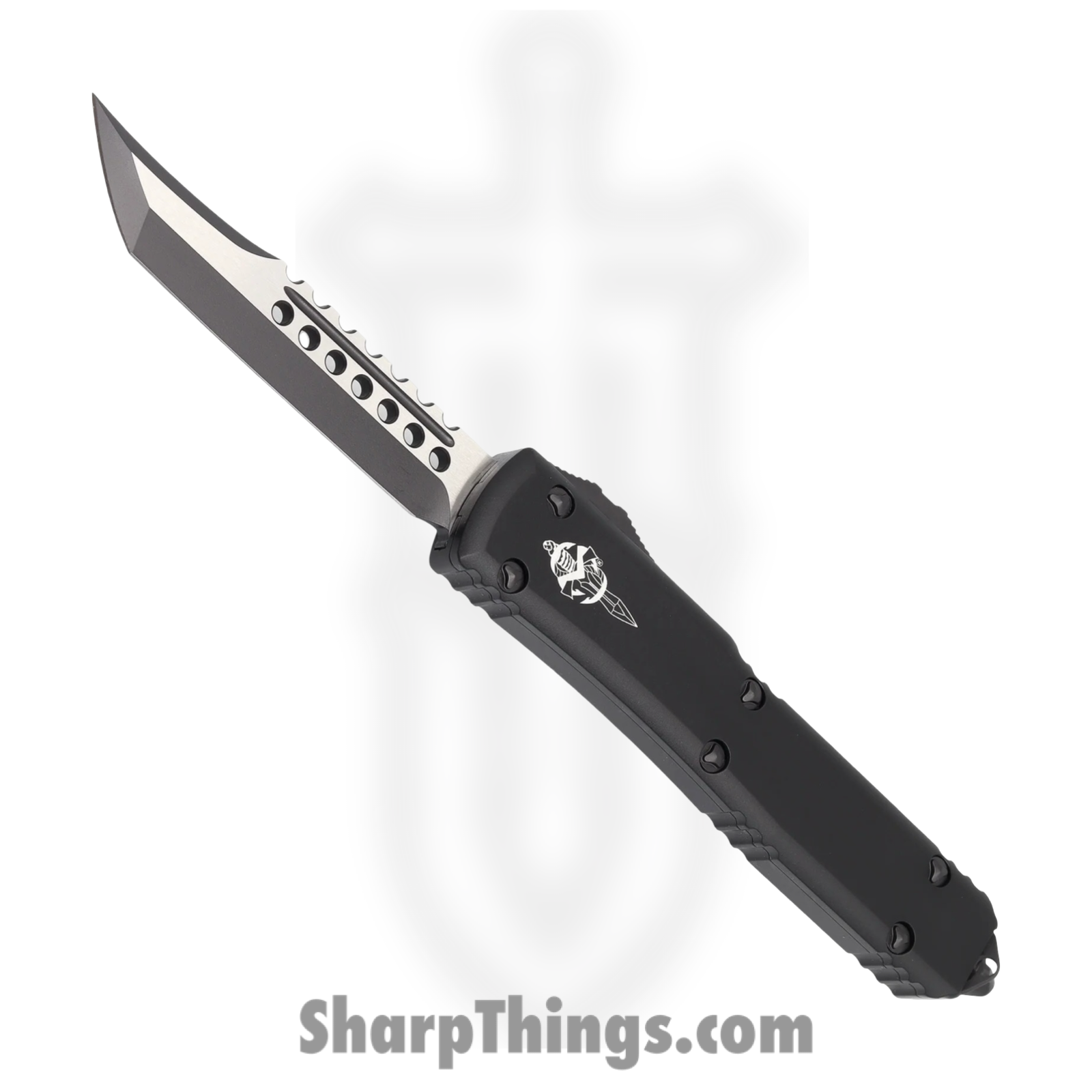 Microtech - 119-1TS - Ultratech Signature Series - OTF Auto - M390 Two Tone Hellhound - 6061-T6 Aluminum - Black