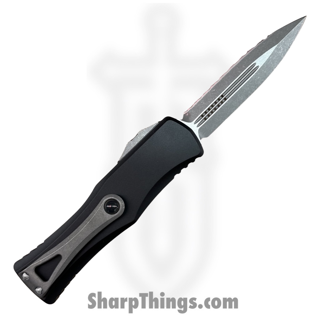 Microtech - 702-12AP - Hera - OTF Auto - Elmax, M390, 204P Apocalyptic Dagger - 6061-T6 Aluminum - Black - Image 2