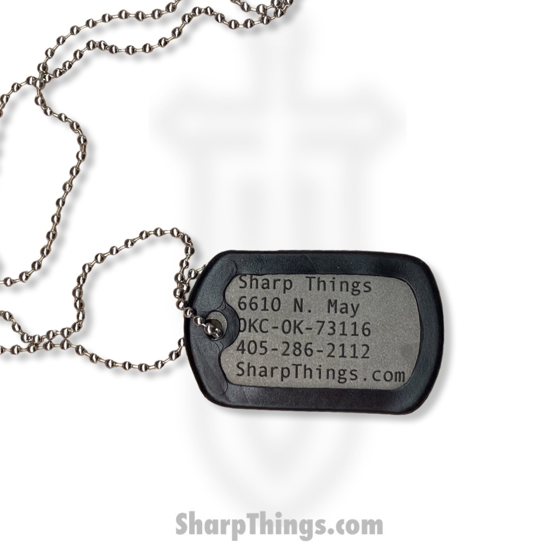 Attention 2 Detail Mercantile - A2DSharpTag - Sharp Things Dog Tag - Fixed Blade Knife - Titanium - Chain - Natural - Image 5
