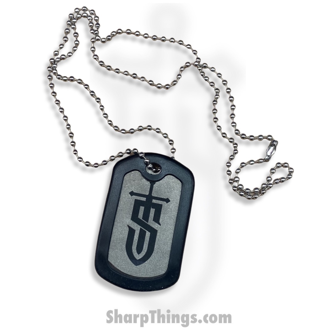 Attention 2 Detail Mercantile - A2DSharpTag - Sharp Things Dog Tag - Fixed Blade Knife - Titanium - Chain - Natural - Image 4