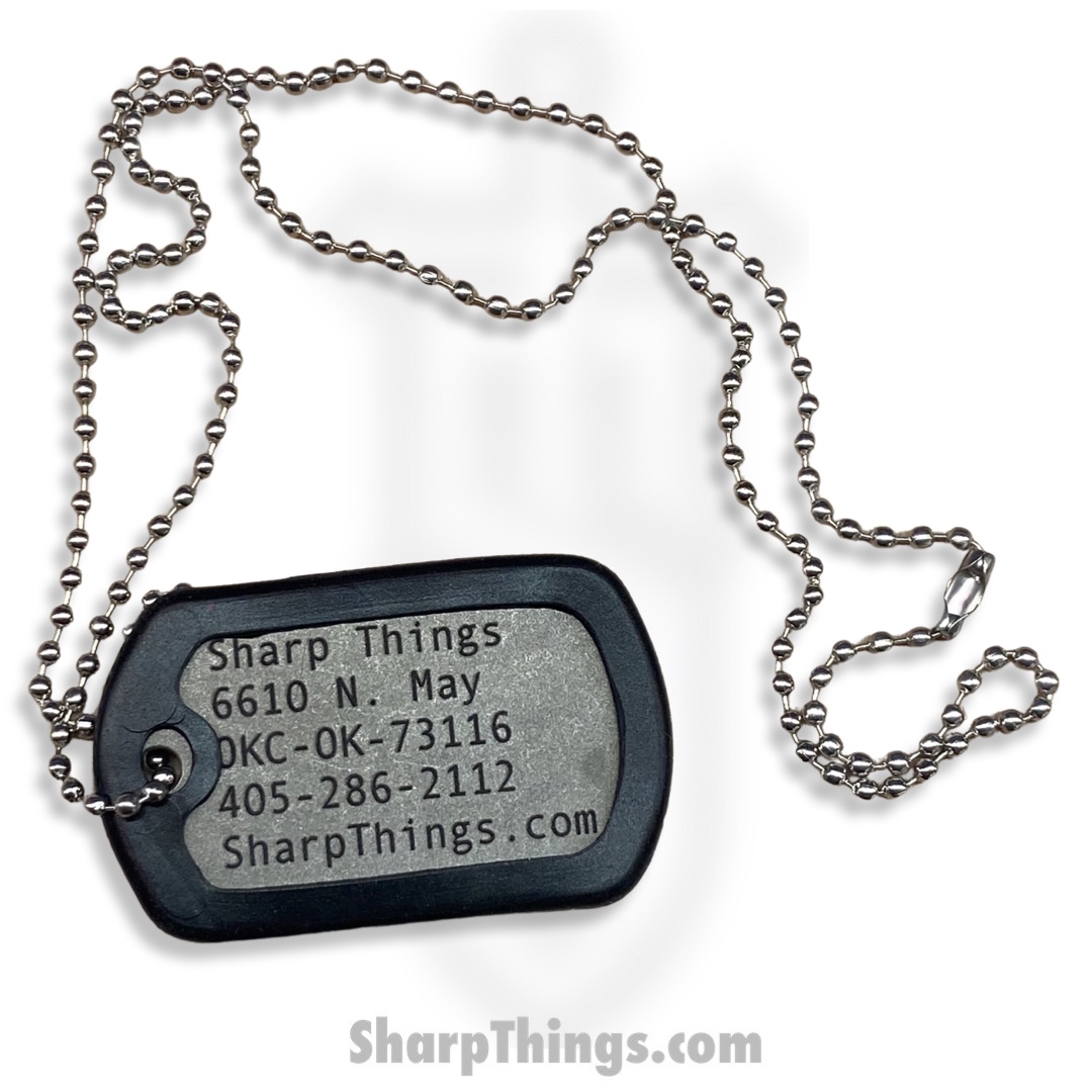 Attention 2 Detail Mercantile - A2DSharpTag - Sharp Things Dog Tag - Fixed Blade Knife - Titanium - Chain - Natural - Image 3