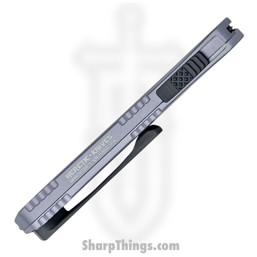 Heretic Knives - H025-10A-GRAY - Manticore S - OTF Auto - Magnacut Two Tone Recurve - 6061-T6 Aluminum - Gray - Image 3