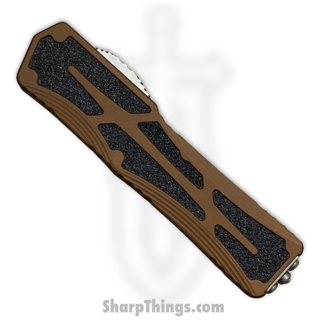 Heretic Knives - H039-2B-RB - Colossus - OTF Auto - Magnacut Stonewash Clip Point - Aluminum/Traction Inlay - Root Beer/Black - Image 6