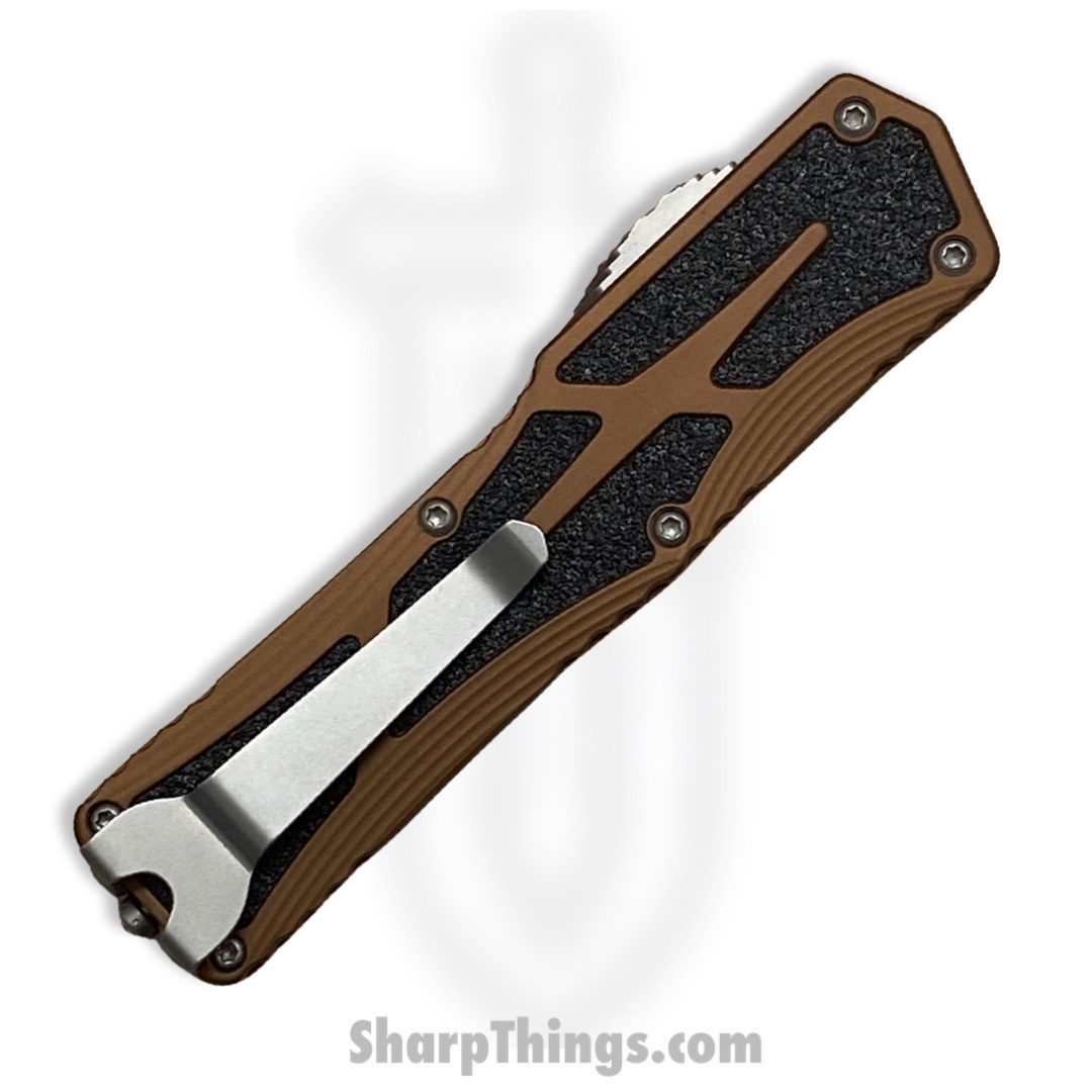 Heretic Knives - H039-2B-RB - Colossus - OTF Auto - Magnacut Stonewash Clip Point - Aluminum/Traction Inlay - Root Beer/Black - Image 5