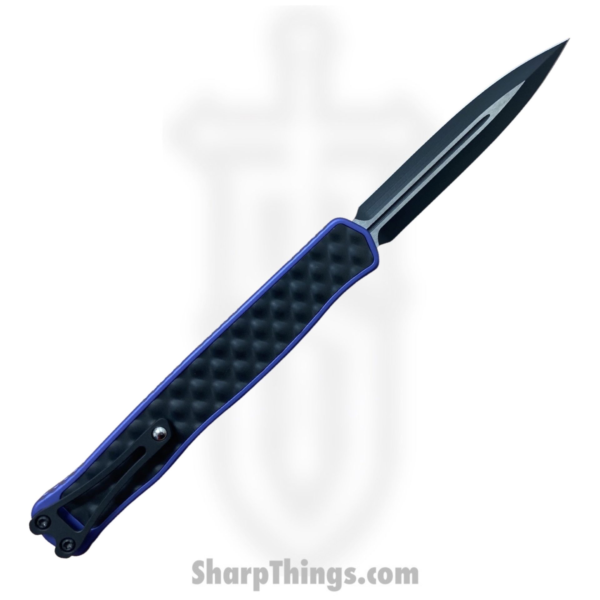 Heretic Knives - H020-10A-PU - Cleric II - OTF Automatic - Magnacut Two Tone D/E - Aluminum - Purple w/Black SS Inlay - Image 2