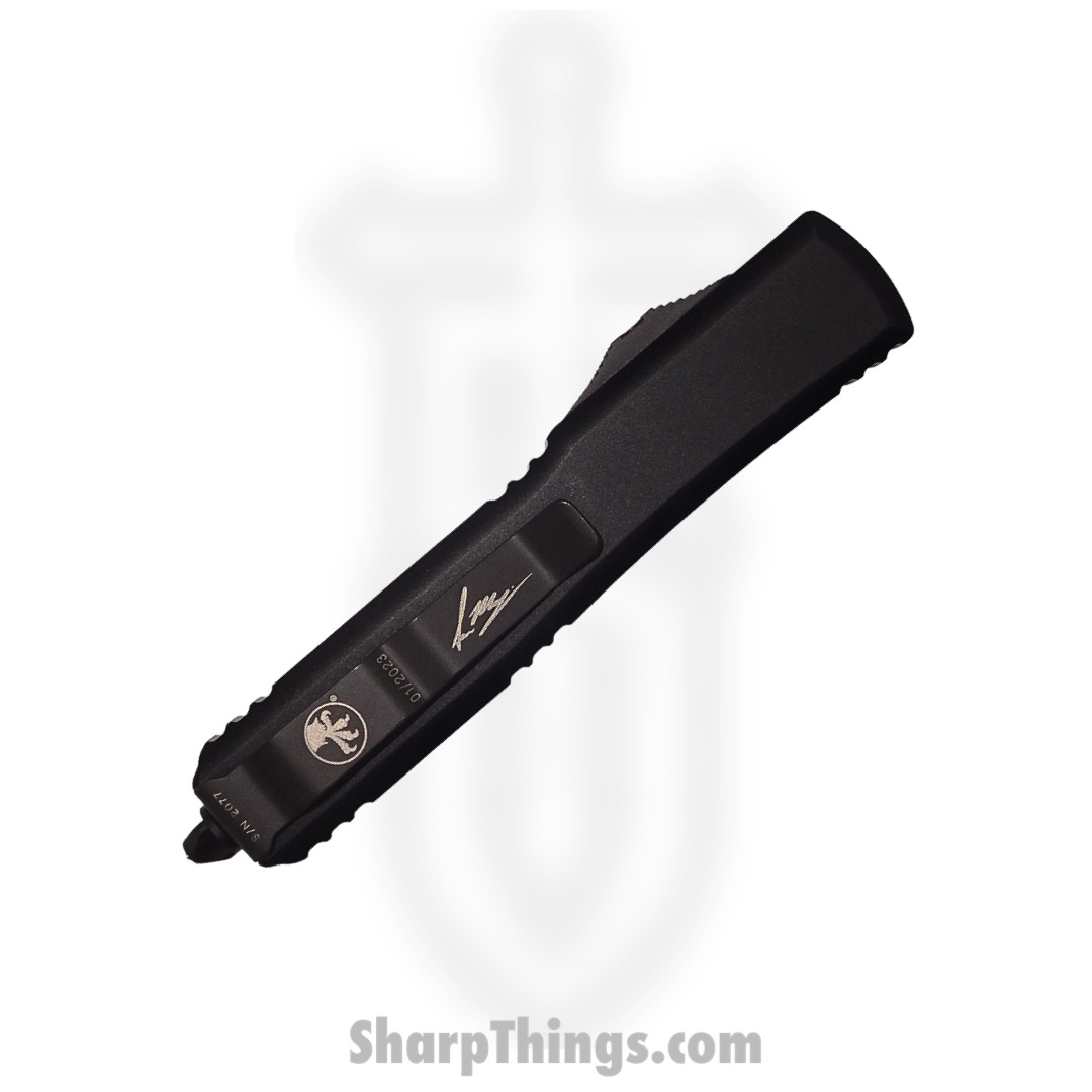 Microtech - 119W-1TS - Ultratech - OTF Auto - Elmax, M390, 204P Two Tone Warhound - 6061-T6 Aluminum - Black - Image 4