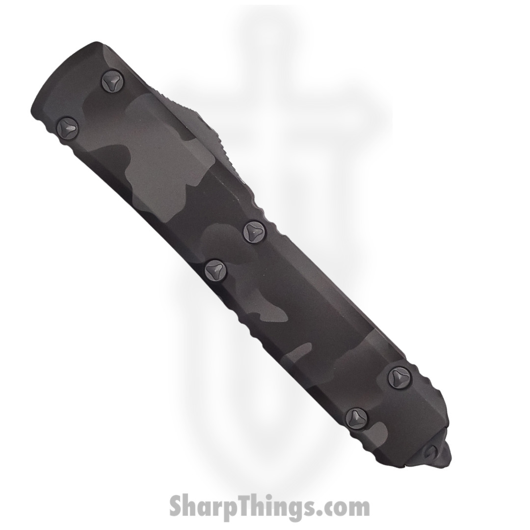 Microtech - 122-1UCS - Ultratech - OTF Auto - Elmax, M390, 204P Coated Dagger - 6061-T6 Aluminum - Urban Camo - Image 3