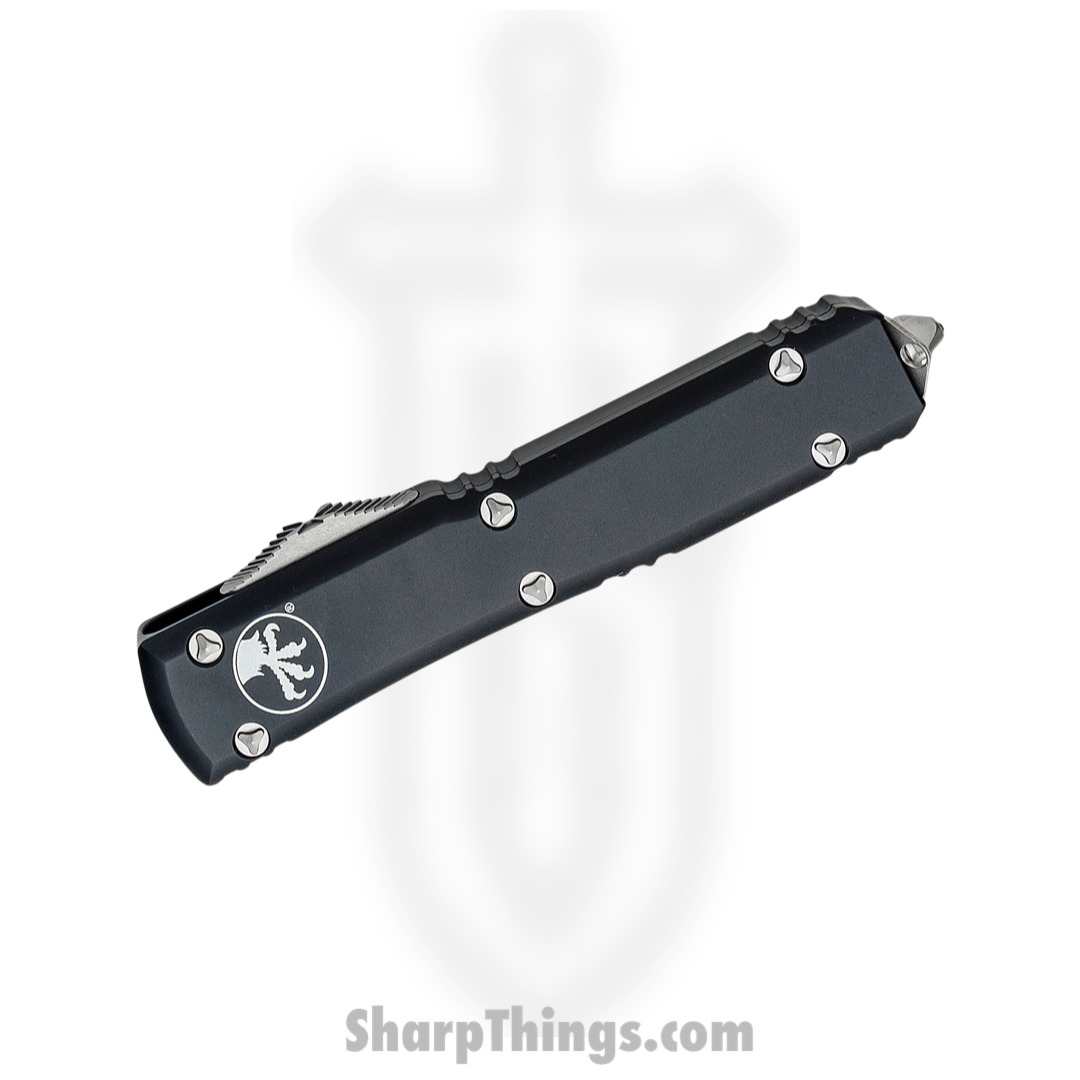 Microtech - 122-D12 - Ultratech - OTF Auto - Elmax, M390, 204P Stonewash Dagger - 6061-T6 Aluminum - Black - Image 3
