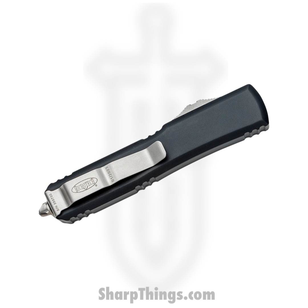 Microtech - 122-D12 - Ultratech - OTF Auto - Elmax, M390, 204P Stonewash Dagger - 6061-T6 Aluminum - Black - Image 4