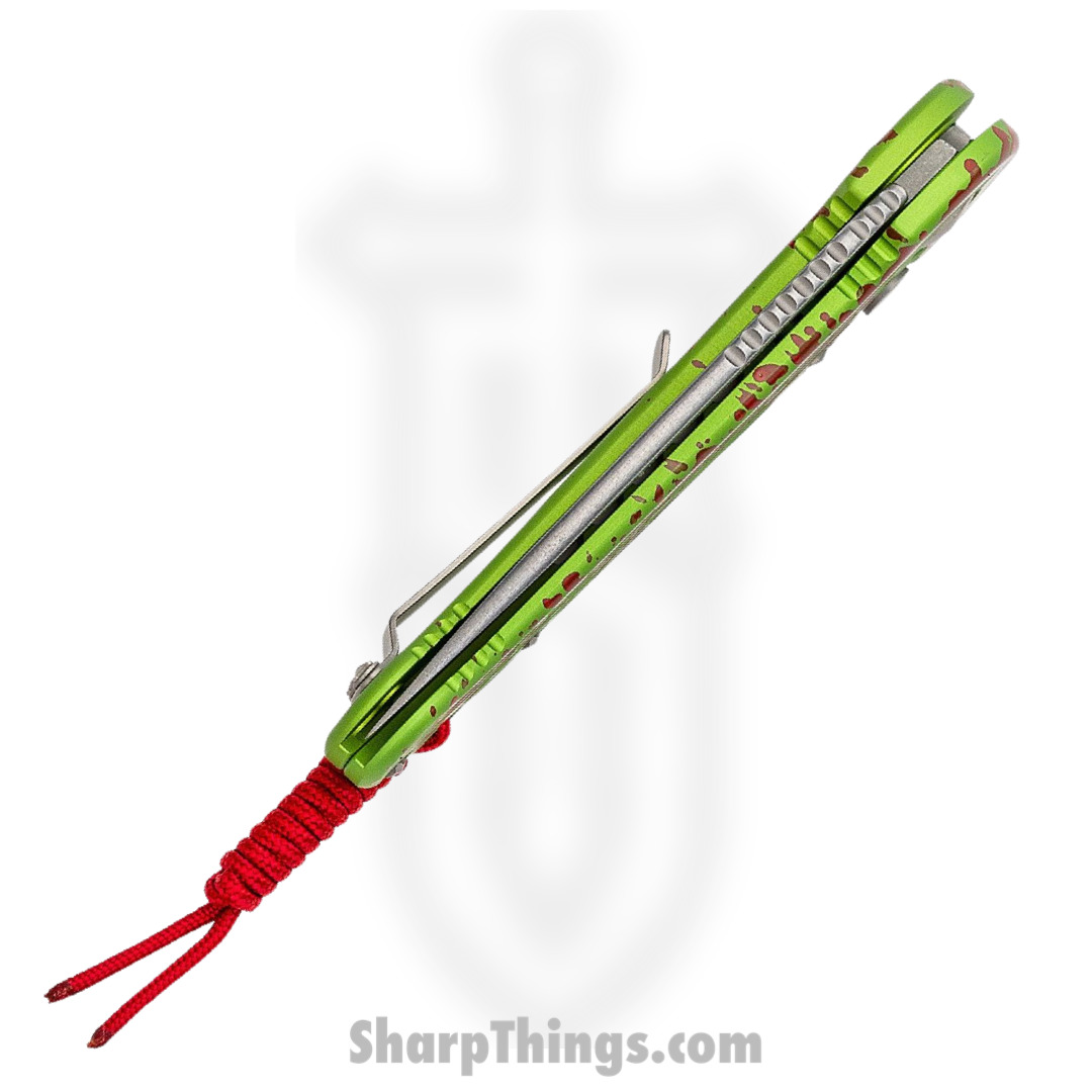 Microtech - 135-10Z - L.U.D.T. Zombie - Automatic Knife - CTS-204P Stonewash Drop Point - 6061-T6 Aluminum - Green/Red - Image 4