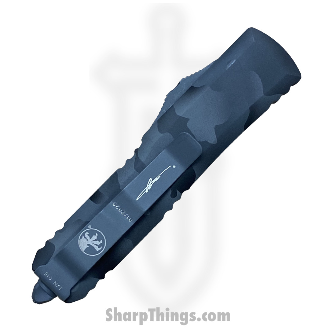 Microtech - 232-1UCS - UTX-85 - OTF Auto - Elmax, M390, 204P Coated Dagger - 6061-T6 Aluminum - Urban Camo - Image 2